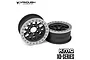 Vanquish Black Aluminium 2.2" KMC XD229 Rims 2Pcs w/ Silver Beadlock Rings VPS08040