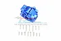 GPM Blue Aluminium Rear Differential Housing Set RUS4013-B