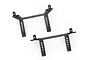 Two black plastic RC car body mounts with multiple height adjustment holes, shown against a white background.
