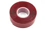 A roll of red double-sided mounting tape on a white background.