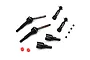 Yeah Racing G45 steel adjustable universal drive shaft set for Tamiya TT-02, including shafts, joints, and small hardware components.