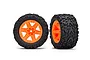 Traxxas 2.8" Talon Extreme Tyres on Orange RXT Rims - Glued Wheels 2Pcs 6773A