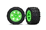 Traxxas 2.8" Talon Extreme Tyres on Green RXT Rims - Glued Wheels 2Pcs 6773G