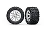 Traxxas 2.8" Talon Extreme Tyres on Satin Chrome RXT Rims - Glued Wheels 2Pcs 6773R