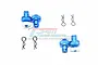 GPM Blue ARRMA Granite Front & Rear Magnetic Body Mount Set MAG201FRA-B