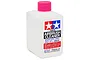 A 250ml bottle of Tamiya Airbrush Cleaner with a white plastic body and a bright pink screw-on cap, featuring the Tamiya logo and Japanese text.