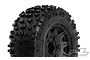 Pro-Line 2.8" Badlands Tyres on Black Raid Rims - Glued Wheels 2Pcs 1173-10