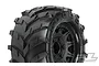 Pro-Line 2.8" Masher Tyres on Black Raid Rims - Glued Wheels 2Pcs 1192-10