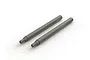 Two ARRMA 4x57mm shock shafts made of polished steel, shown side-by-side on a white background.