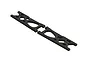 Two black ARRMA rear lower suspension arms for RC vehicles, shown from an isometric angle against a white background.