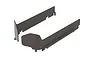 A pair of black plastic side guards for an ARRMA RC vehicle, shown from an elevated angle against a white background.