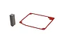 ARRMA radio box seal set including a red rectangular rubber gasket and a grey foam block with a vertical slit.