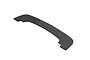 A black ARRMA 1/7 Infraction front splitter spare part shown from a high angle against a white background.