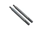 Two ARRMA 4x48mm shock shafts made of polished steel, shown side-by-side against a white background.