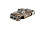 ARRMA 1/7 Infraction pre-painted body shell in matte bronze camouflage finish, featuring detailed decals and truck styling.