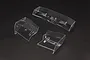 A set of three clear, unpainted polycarbonate RC car wings for the ARRMA 1/7 Limitless, displayed on a dark background.