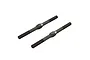 Two black metal turnbuckles with threaded ends and a hexagonal center section, shown against a white background.