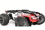 T-Bone Racing external roll cage installed on an ARRMA Kraton 4S RC truck, featuring a black protective frame over the red and white body shell.
