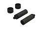 ARRMA rear shock bodies and spring spacers in black, shown on a white background.