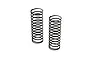 Two black metal coil shock springs for ARRMA RC vehicles standing upright against a white background.