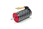 ARRMA BLX 3668 brushless motor with a red end cap, black finned body with white logo patterns, and three bullet connectors.