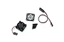 ARRMA BLX 30x30mm motor cooling fan kit including a fan, protective grille, four mounting screws, and an extension wire.