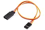 A 250mm Futaba J extension lead featuring a black female connector on one end and a black male connector on the other with orange, red, and brown wires.