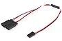 A Futaba style Y-harness servo lead with two female connectors and one male connector on a white background.