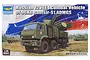 Box art for Trumpeter 1/35 scale Russian 72V6E4 of 96K6 Pantsir-S1 ADMGS model kit, featuring an illustration of the military truck against a Russian flag.