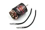 Yeah Racing Hackmoto Just Climb 540 brushed motor with black casing and two pre-soldered black wires with bullet connectors.