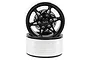 Yeah Racing Black Aluminium 1.9" BXC 6 Spoke Rims 2Pcs w/ Brake Rotors WL-0127BK