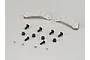 Killerbody stainless steel bumper mount kit for SCX10 and SCX10 II, including two metal brackets, screws, nuts, and washers on a grey background.