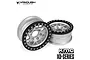 Vanquish Silver Aluminium 1.9" KMC XD127 Rims 2Pcs w/ Black Beadlock Rings VPS07711