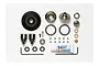 Tamiya TT-01 Ball Differential Set components including gear, outdrives, bearings, balls, and grease tube laid out on a white background.