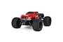 ARRMA Granite 4x4 Mega RC monster truck in red with black accents, featuring large off-road tires and a detailed truck body.