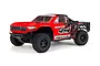 ARRMA Senton 4x4 Mega RC short course truck in red with black graphics on a white background.