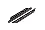 Two black plastic chassis nerf bars for a Traxxas Maxx RC vehicle, shown from an angled perspective against a white background.