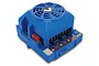 Traxxas Velineon VXL-4s waterproof brushless electronic speed control (ESC) unit with a blue cooling fan housing.