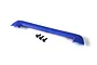 A blue Traxxas Maxx 4S tailgate protector shown with three black mounting screws on a white background.