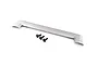 A white Traxxas Maxx 4S tailgate protector part shown with three black mounting screws on a white background.