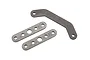 Three dark grey metal tie bars for Traxxas Maxx RC vehicle, featuring stamped F markings, isolated on a white background.