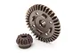 A steel ring gear and pinion gear set for a Traxxas Maxx RC vehicle, shown against a white background.