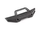 A black plastic front bumper for a Traxxas Maxx 4S RC car, featuring a molded Traxxas logo and mounting holes.