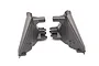 Two grey plastic Traxxas Maxx 4S front shock towers shown from a side angle on a white background.