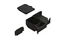 ARRMA radio box set including the main housing, lid with ARRMA logo, and a small side cover, all in black plastic.