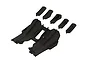 ARRMA Rear Diffuser Set components shown in black plastic on a white background.
