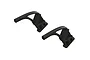 Two black plastic ARRMA diffuser support brackets for RC vehicles, shown from an isometric angle against a white background.