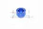A blue anodized aluminium differential case for an RC car, accompanied by four small metal screws, set against a white background with a GPM Racing watermark.