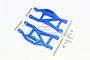 GPM Blue Aluminium Front/Rear Lower Suspension Arms 2Pcs w/ Suspension Pins TXMS055F/R-B