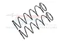 Two silver metal RC shock springs for GPM Racing placed diagonally against a white background with a faint logo watermark.